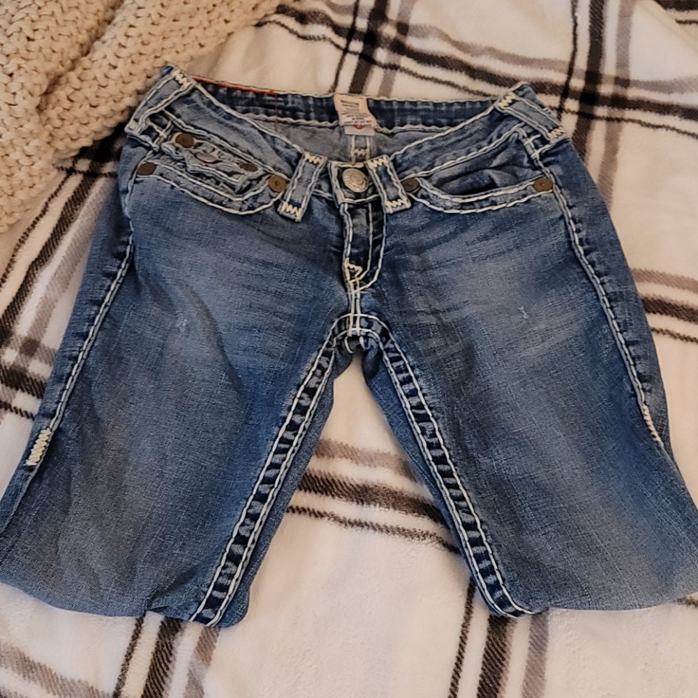 True Religion Low Rise Ankle Straight Jean